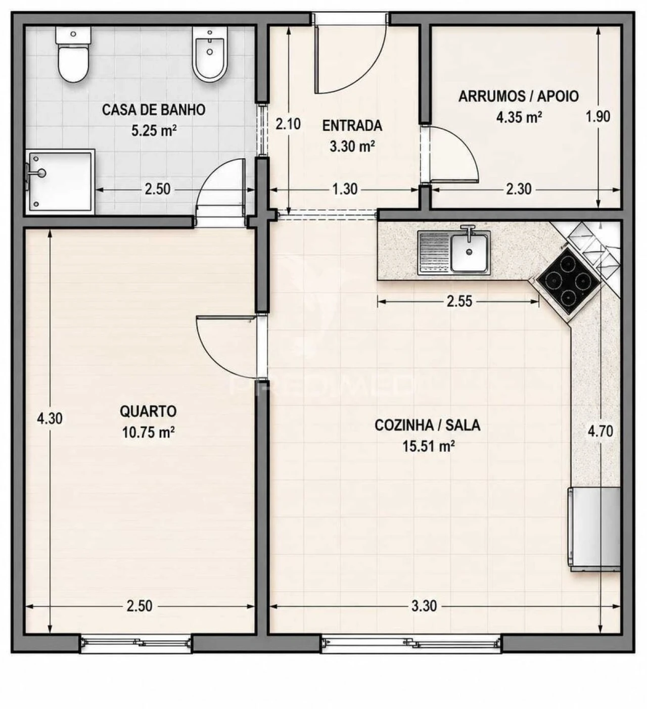 Apartamento T1 para Venda em Leiria, Pousos, Barreira e Cortes Foto 3
