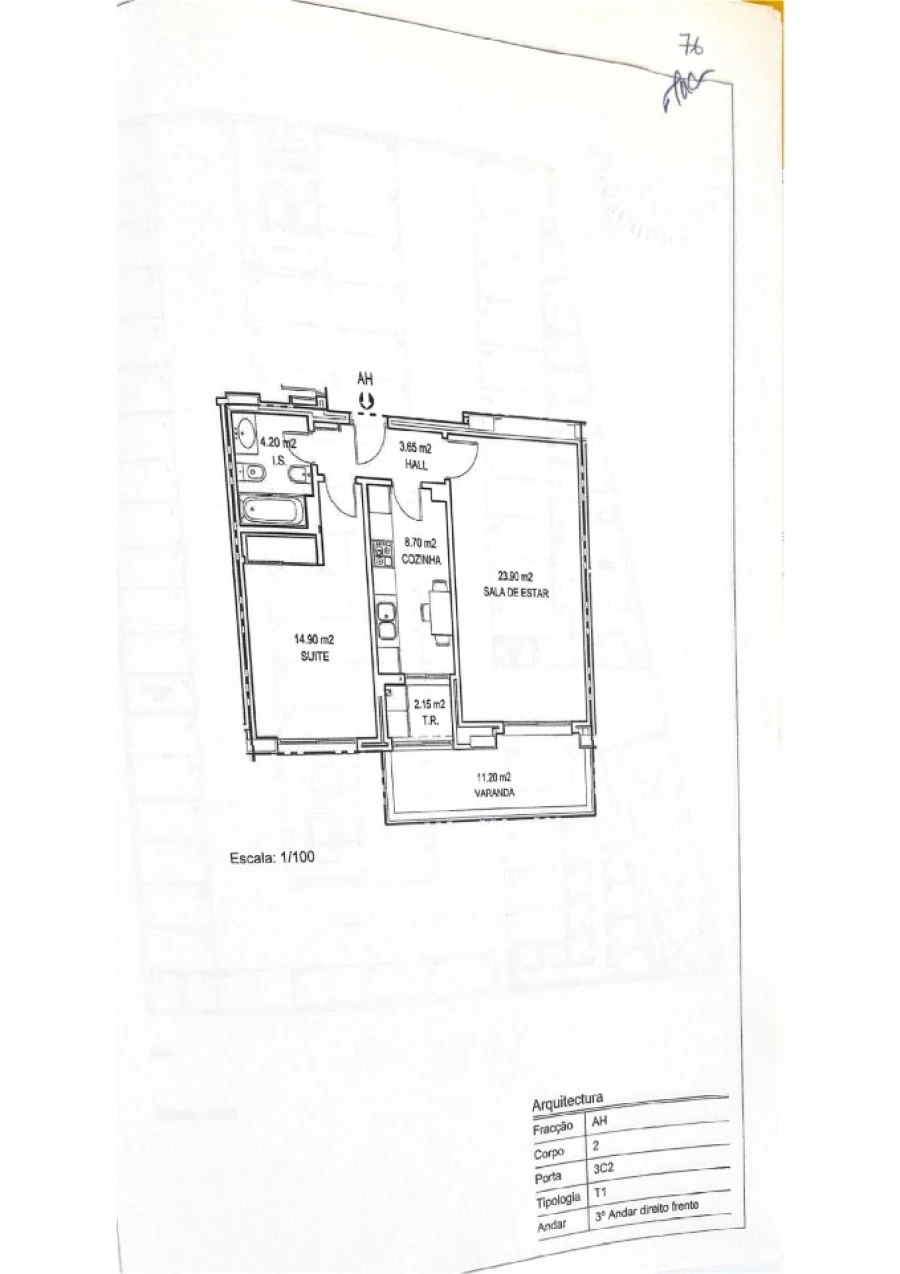 Apartamento T1 para Arrendamento em Quarteira Planta 1