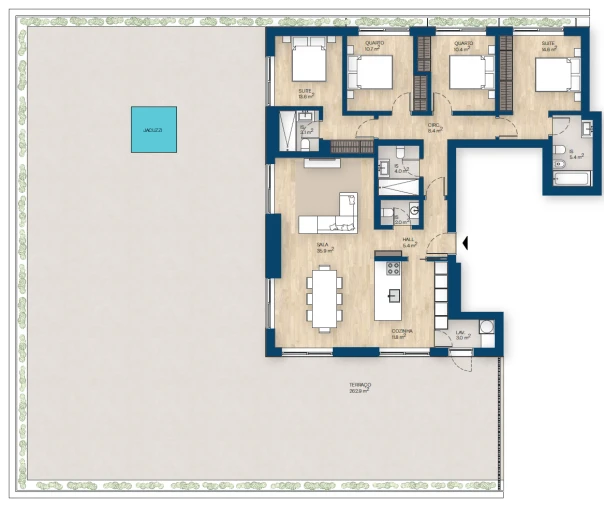 Apartamento T4 para Venda em Canidelo Planta 1
