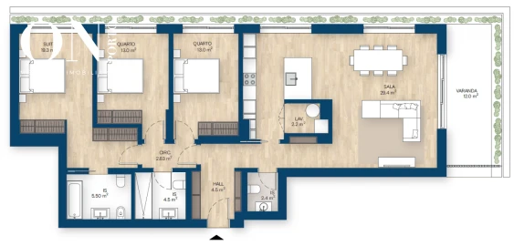 Apartamento T3 para Venda em Canidelo
