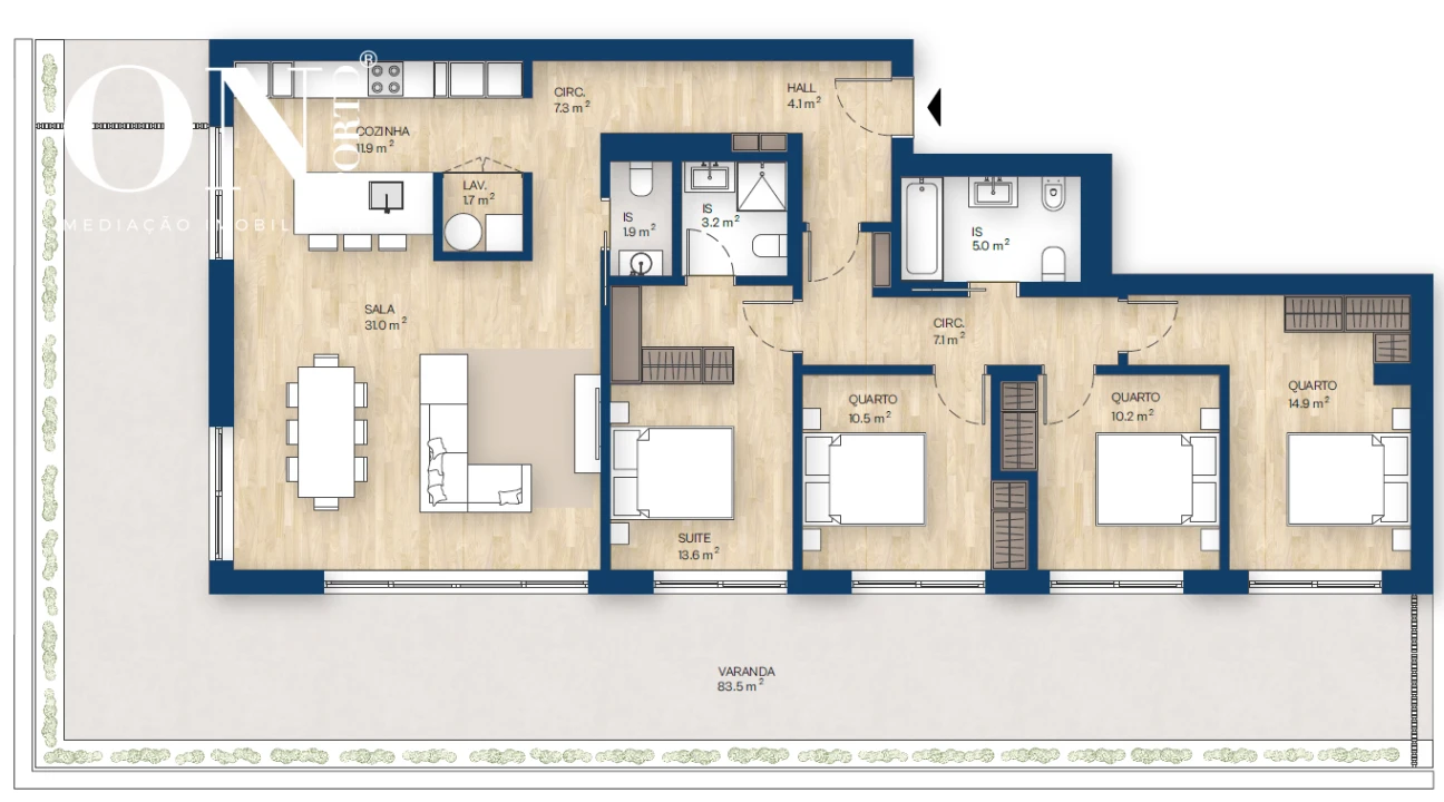 Apartamento T4 para Venda em Canidelo Foto 14