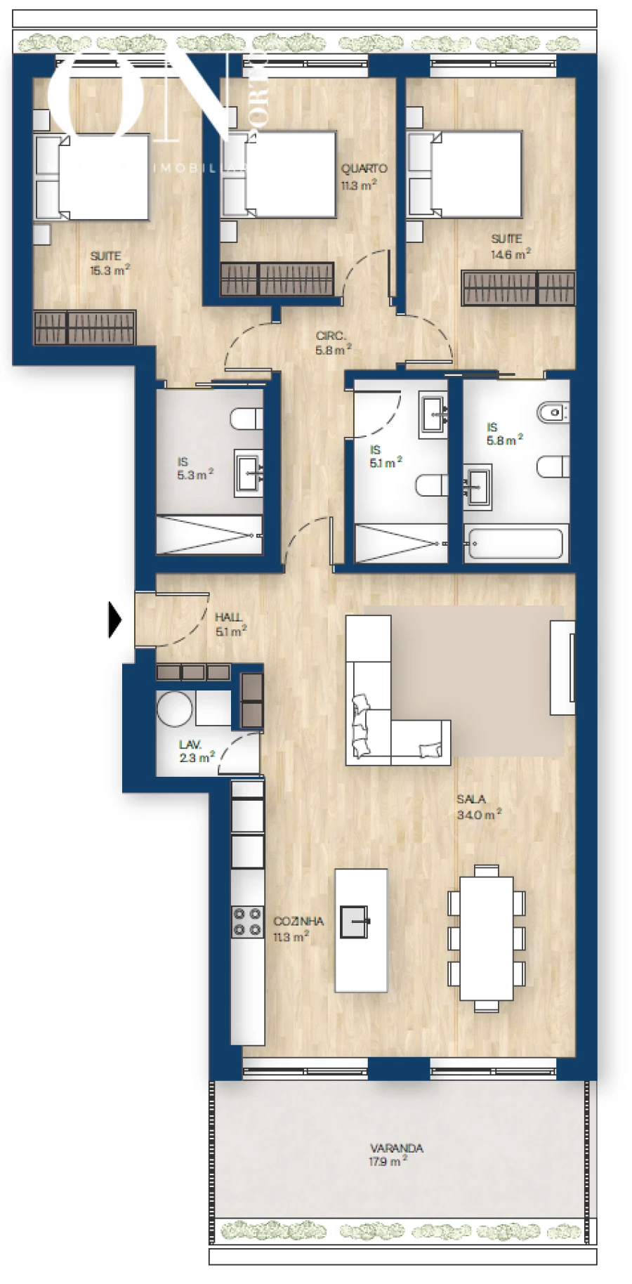 Apartamento T3 para Venda em Canidelo Foto 17