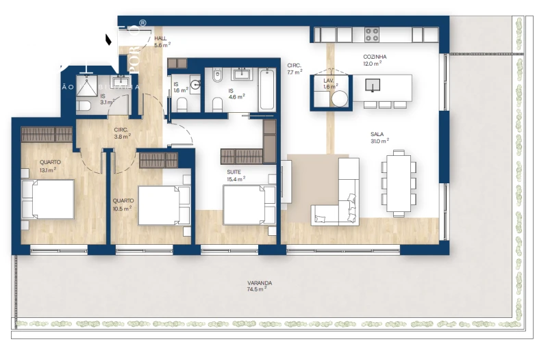 Apartamento T3 para Venda em Canidelo Foto 8