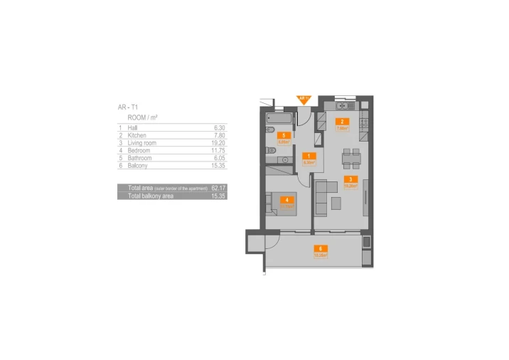 Apartamento T1 para Venda em Portimão Planta 1