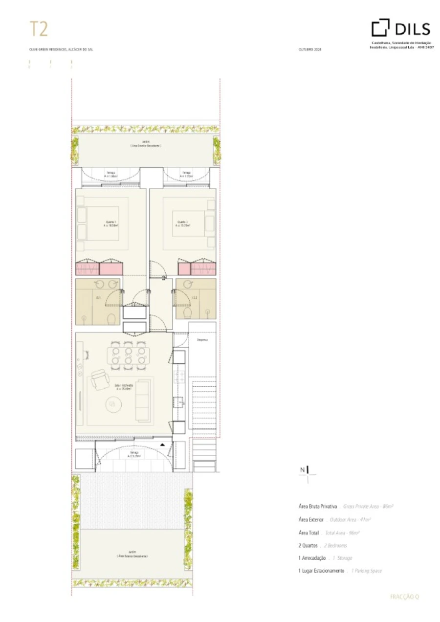Apartamento T2 para Venda em Santa Maria do Castelo e Santiago e Santa Susana Planta 1
