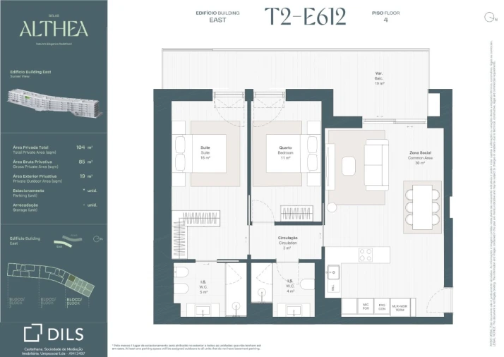 Apartamento T2 para Venda em Queluz e Belas Planta 1