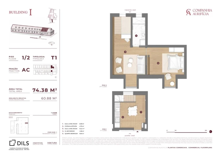 Apartamento T1 para Venda em Cedofeita, Santo Ildefonso, Sé, Miragaia, São Nicolau e Vitória Planta 1