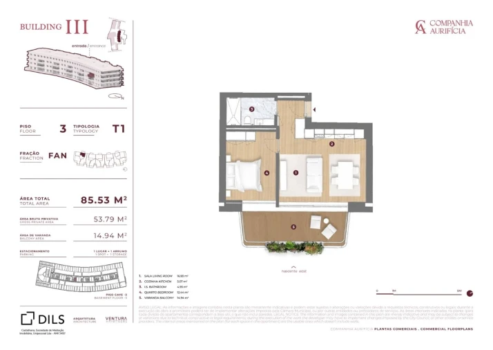 Apartamento T1 para Venda em Cedofeita, Santo Ildefonso, Sé, Miragaia, São Nicolau e Vitória Planta 1