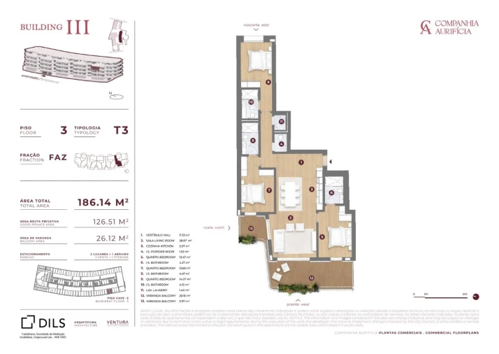 Apartamento T3 para Venda em Cedofeita, Santo Ildefonso, Sé, Miragaia, São Nicolau e Vitória Planta 1