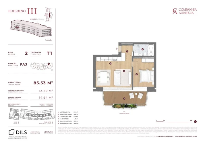 Apartamento T1 para Venda em Cedofeita, Santo Ildefonso, Sé, Miragaia, São Nicolau e Vitória Planta 1