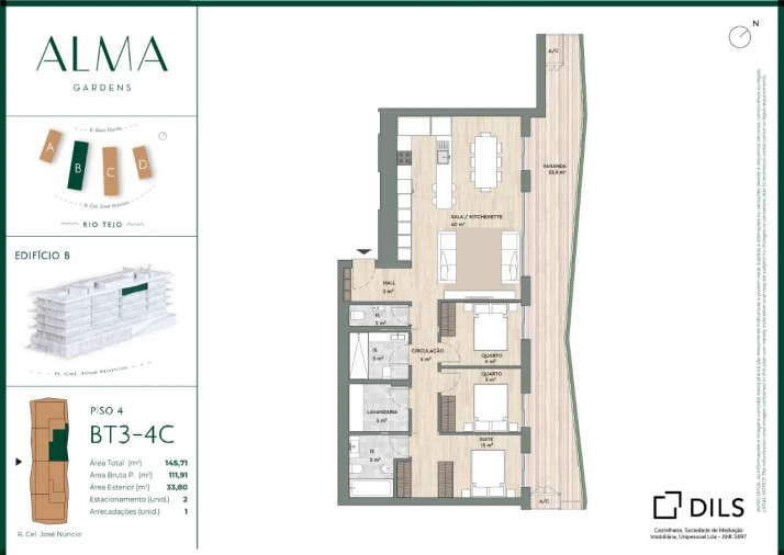 Apartamento T3 para Venda em Algés, Linda-A-Velha e Cruz Quebrada-Dafundo Planta 1