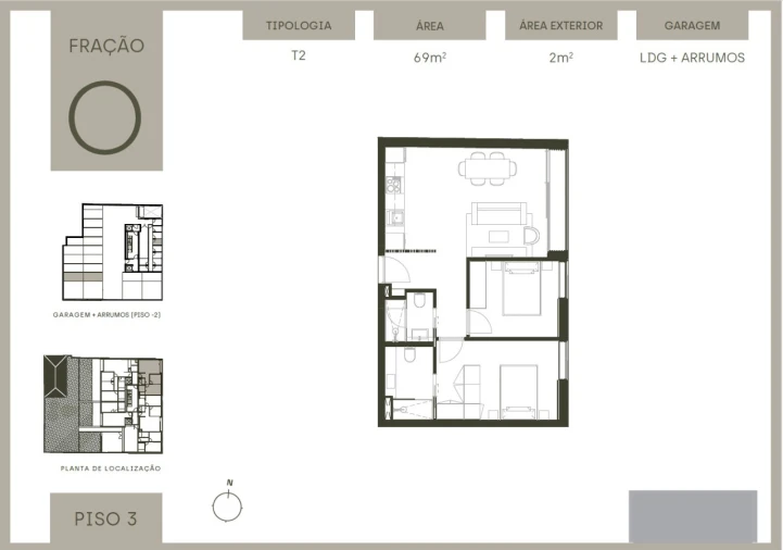 Apartamento T2 para Venda em Matosinhos e Leça da Palmeira Planta 1