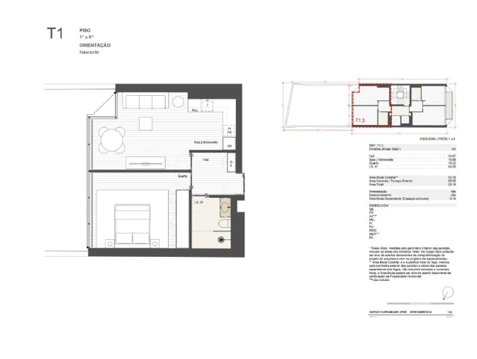 Apartamento T1 para Venda em Matosinhos e Leça da Palmeira Planta 1