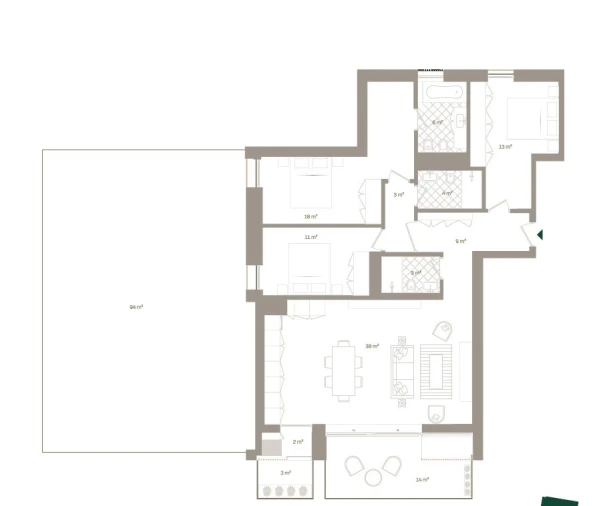 Apartamento T3 para Venda em Santa Marinha e São Pedro da Afurada Planta 1