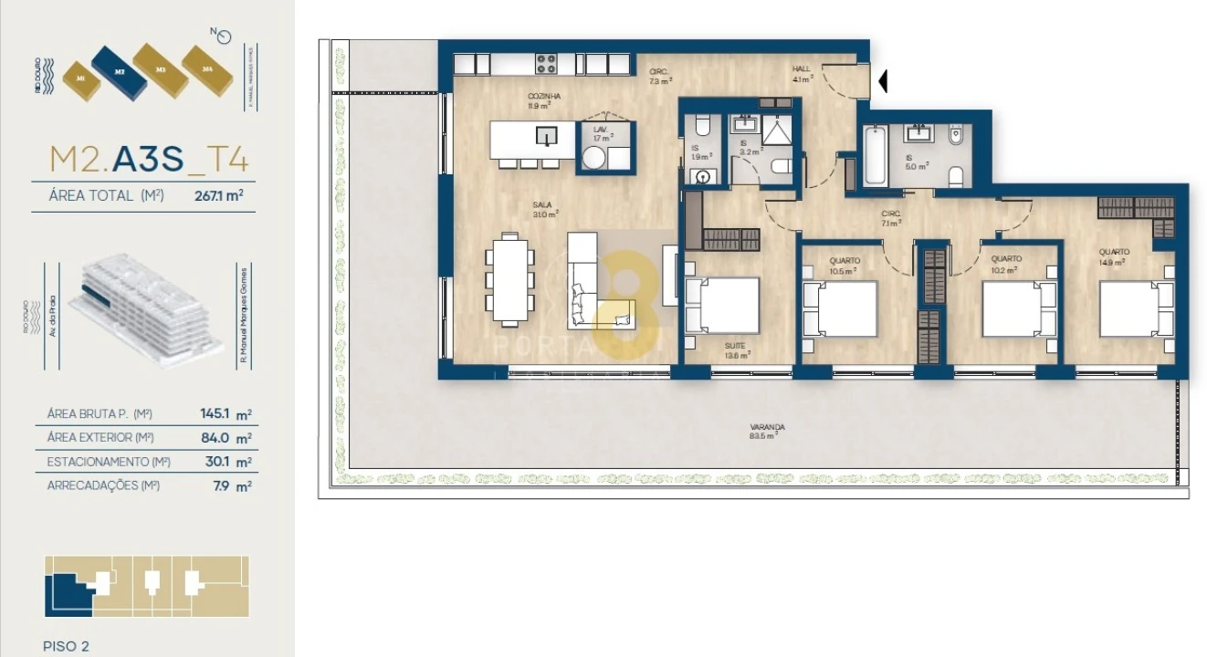 Apartamento T4 para Venda em Santa Marinha e São Pedro da Afurada Foto 23