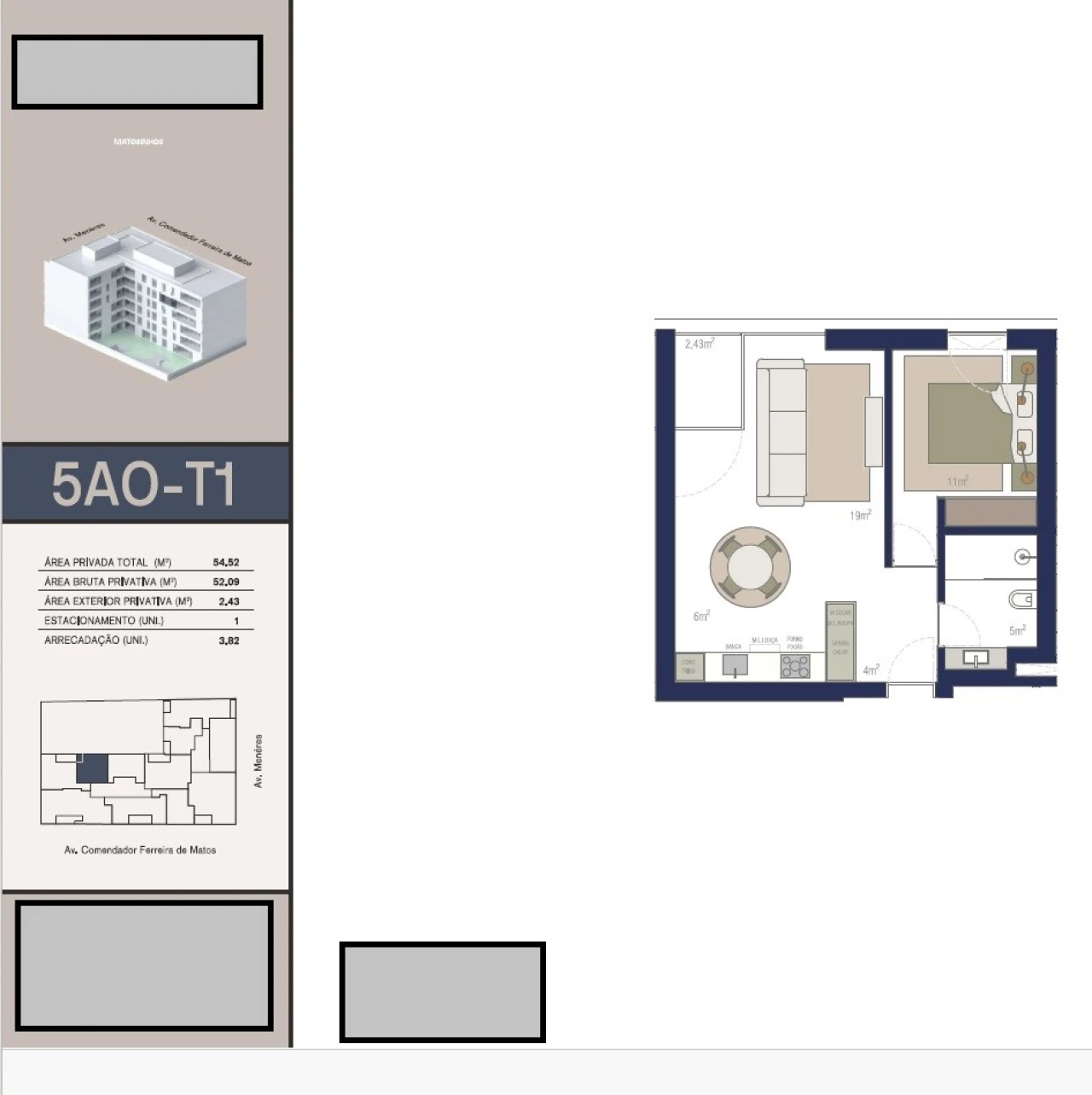 Apartamento T1 para Venda em Matosinhos e Leça da Palmeira Planta 2