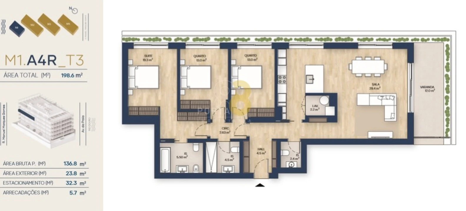 Apartamento T3 para Venda em Santa Marinha e São Pedro da Afurada Foto 23