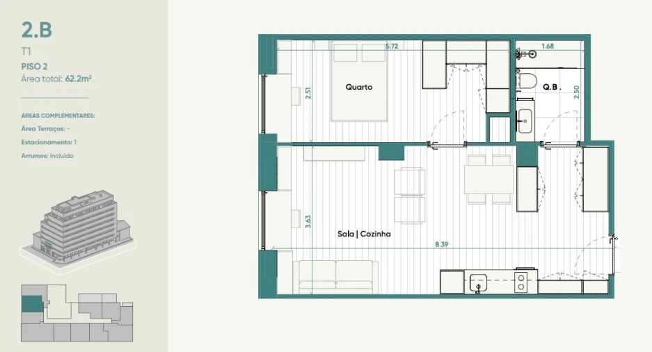 Apartamento T1 para Venda em Matosinhos e Leça da Palmeira Planta 1