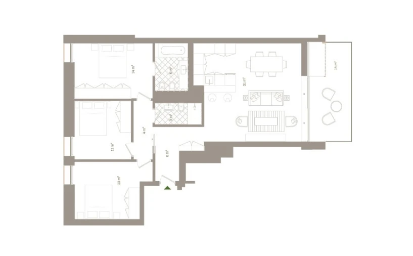 Apartamento T3 para Venda em Santa Marinha e São Pedro da Afurada Planta 1