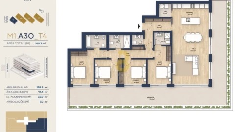 Apartamento T4 para Venda em Santa Marinha e São Pedro da Afurada