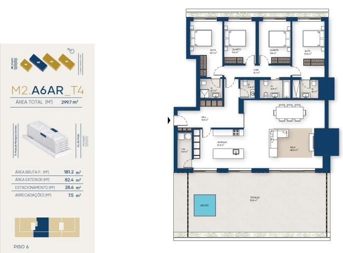 Apartamento T4 para Venda em Santa Marinha e São Pedro da Afurada Planta 1