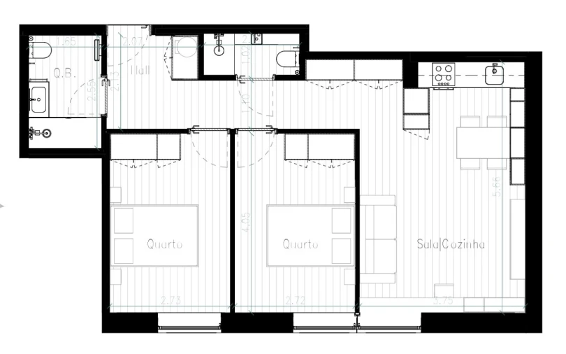 Apartamento T2 para Venda em Matosinhos e Leça da Palmeira Planta 1