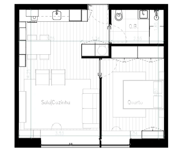 Apartamento T1 para Venda em Matosinhos e Leça da Palmeira Planta 1