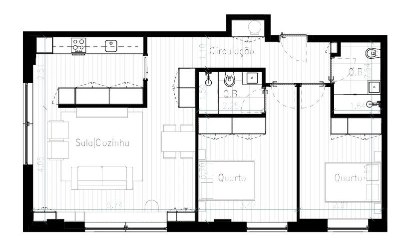 Apartamento T2 para Venda em Matosinhos e Leça da Palmeira Planta 1
