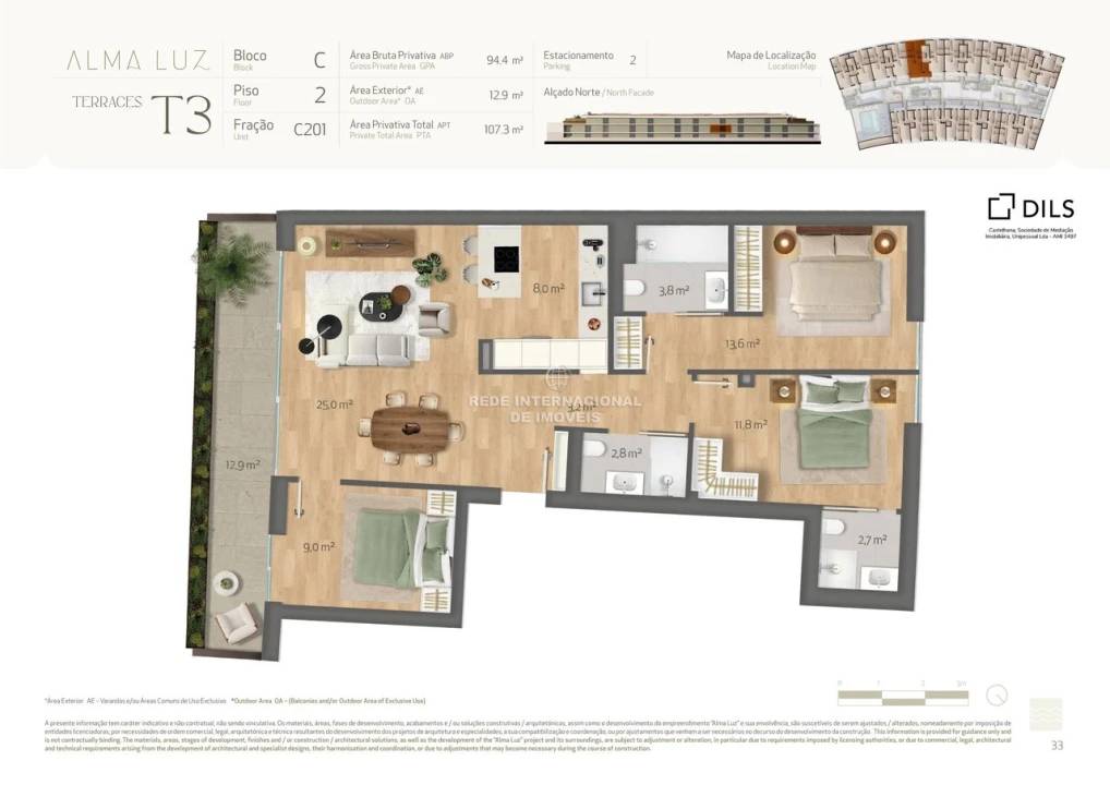 Apartamento T3 para Venda em Santa Luzia Foto 5
