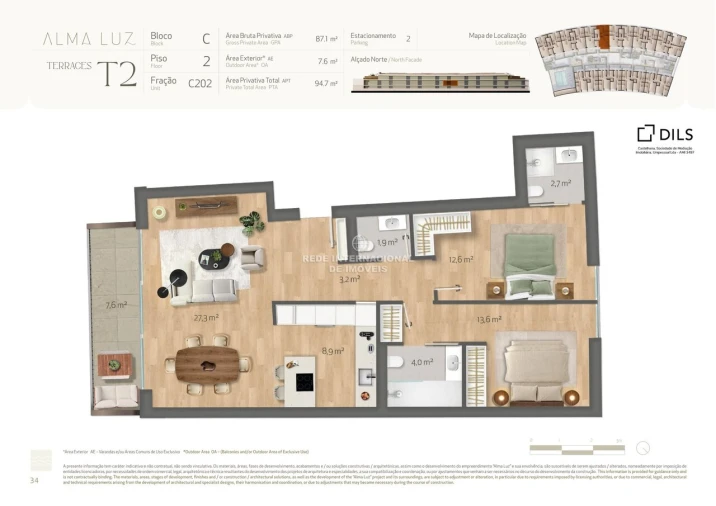 Apartamento T3 para Venda em Santa Luzia Foto 4