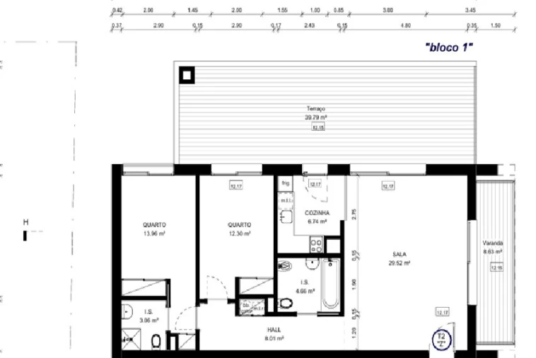 Apartamento T2 para Venda em Conceição e Cabanas de Tavira Planta 1