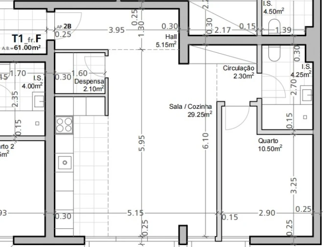 Apartamento T1 para Venda em Santa Maria, São Pedro e Matacães Planta 1