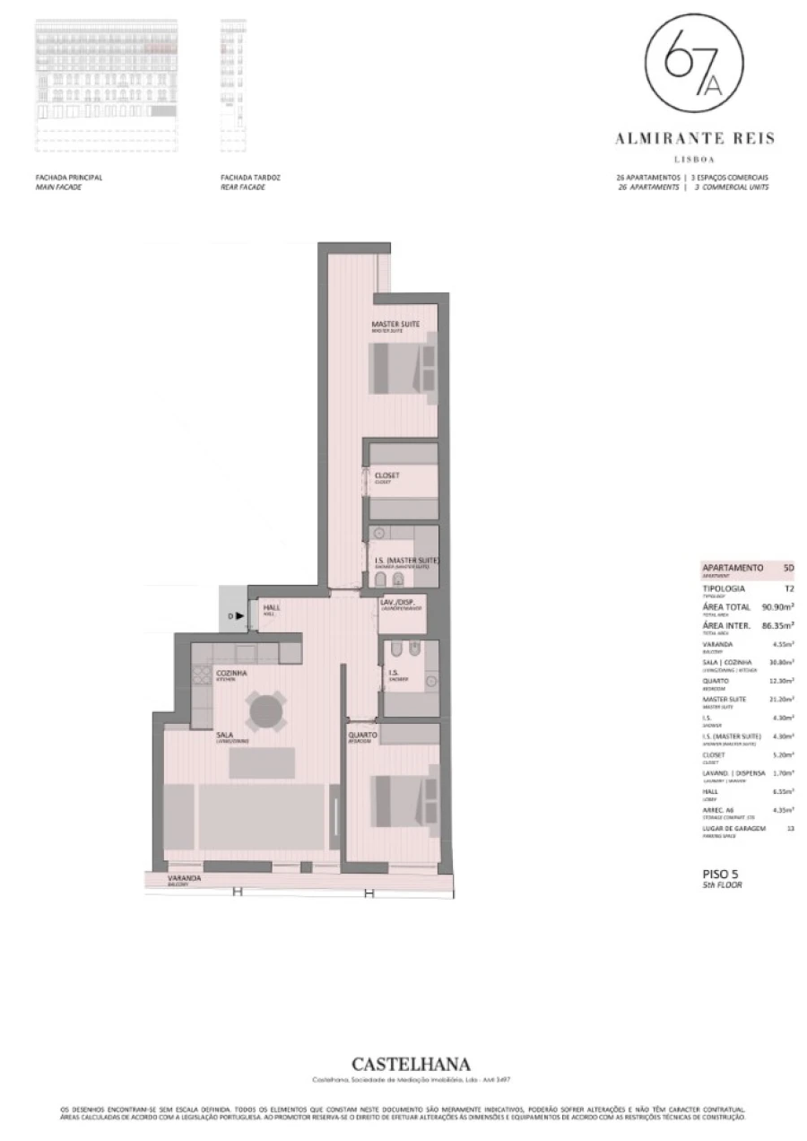 Apartamento T2 para Venda em Arroios Planta 1