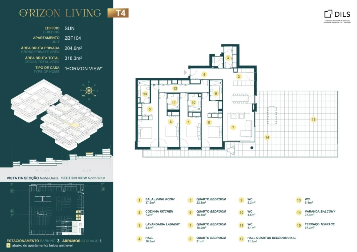 Apartamento T4 para Venda em Gondomar (São Cosme), Valbom e Jovim Planta 1