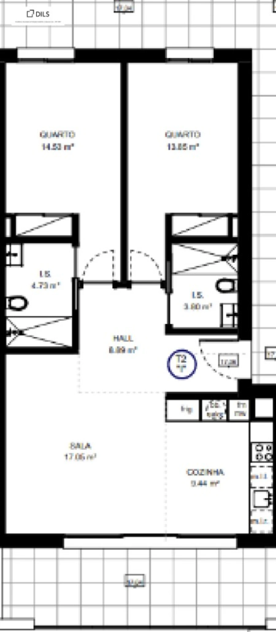 Apartamento T2 para Venda em Tavira (Santa Maria e Santiago) Planta 1
