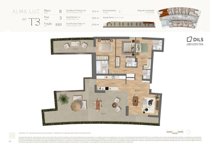 Apartamento T3 para Venda em Santa Luzia Planta 1
