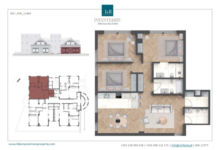 Apartamento T3 para Venda em Cascais e Estoril Planta 1