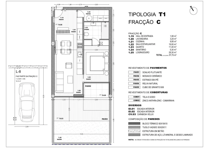 Apartamento T1 para Venda em Pousa Foto 8