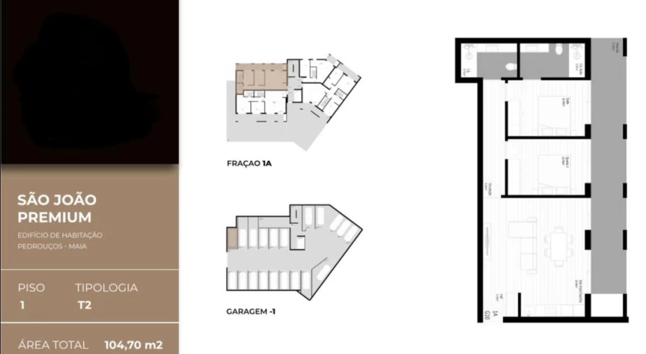 Apartamento T2 para Venda em Pedrouços Planta 1