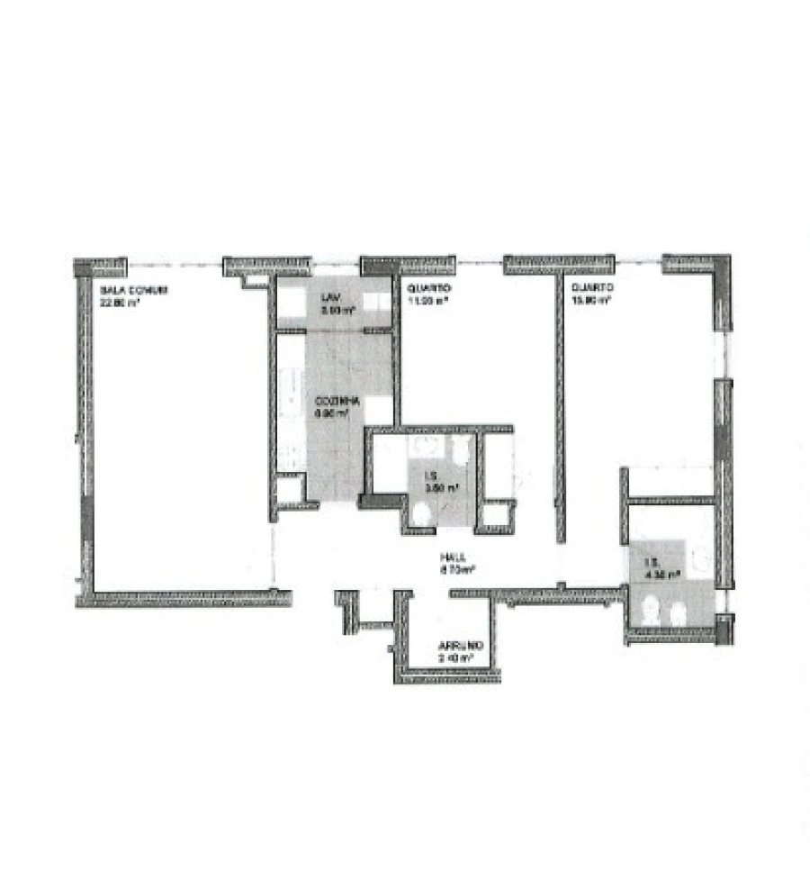 Apartamento T2 para Venda em Oliveira do Douro Planta 1