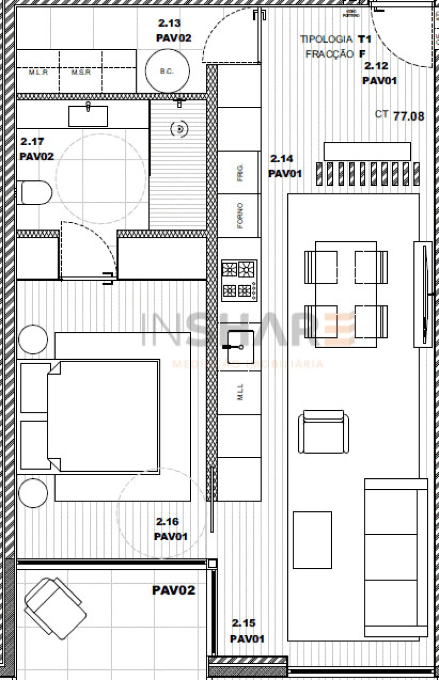 Apartamento T1 para Venda em Pousa Foto 25