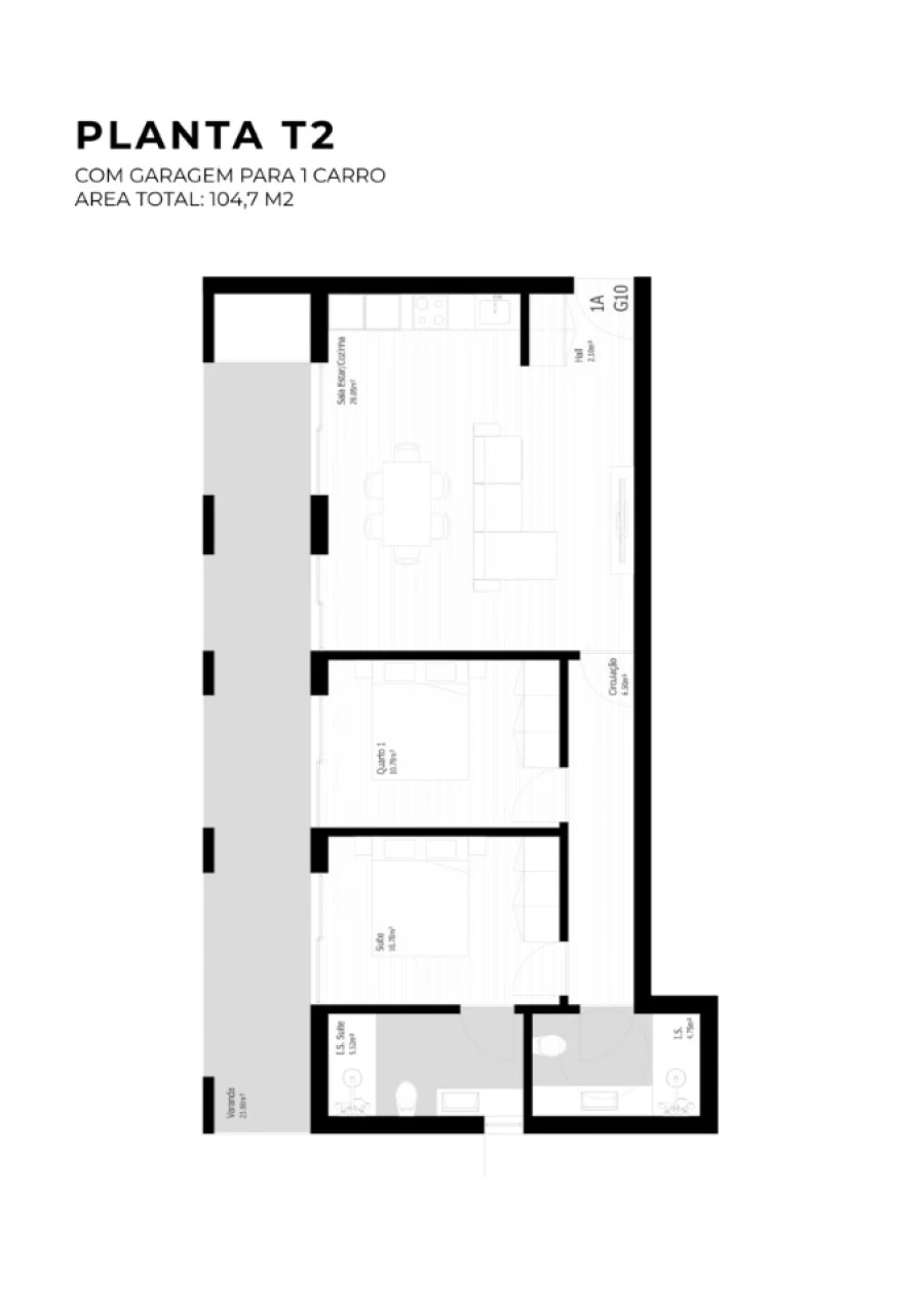Apartamento T2 para Venda em Pedrouços Planta 1