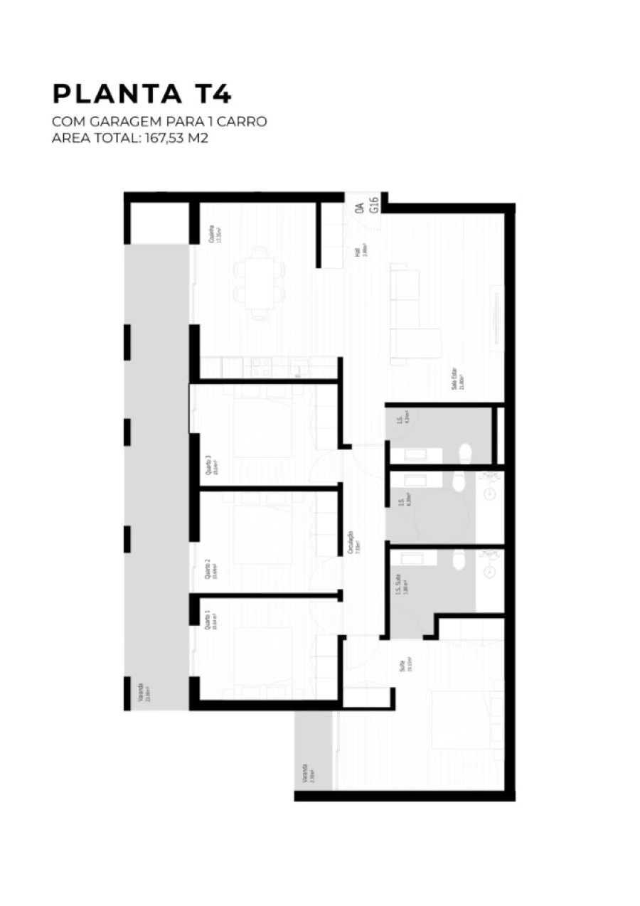 Apartamento T4 para Venda em Pedrouços Planta 1