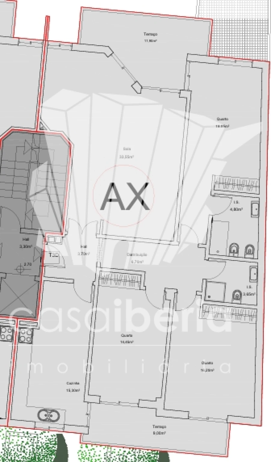 Apartamento T3 para Venda em Quelfes Planta 1