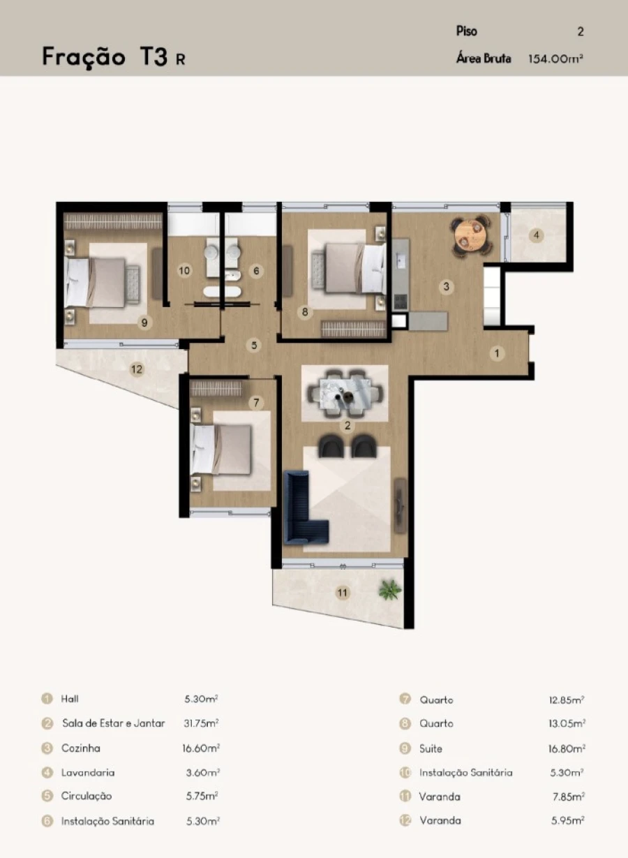 Apartamento T3 para Venda em Camara de Lobos Planta 1