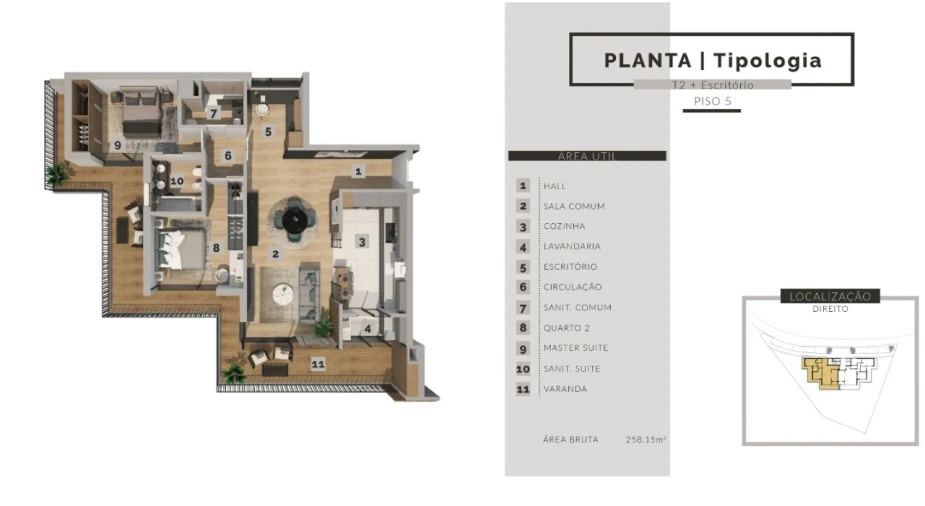 Apartamento T2 para Venda em São Martinho Planta 1
