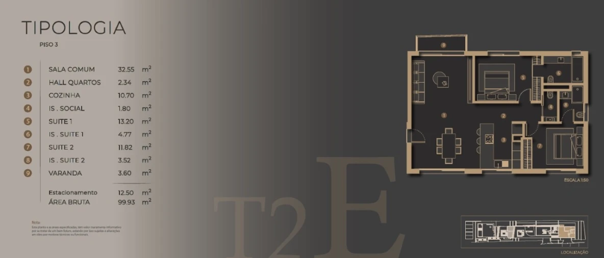 Apartamento T2 para Venda em São Martinho Planta 1