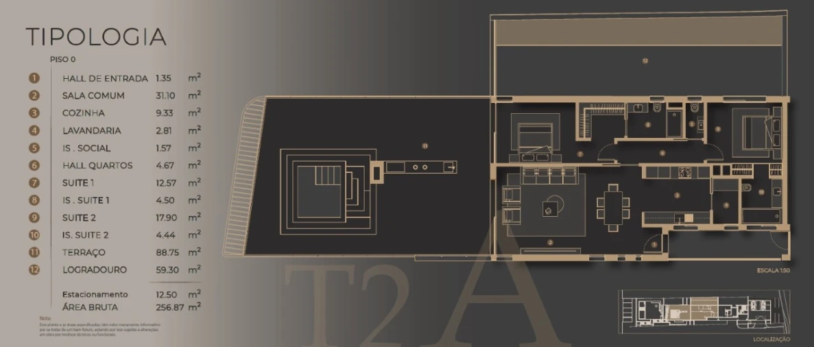 Apartamento T2 para Venda em São Martinho Planta 1