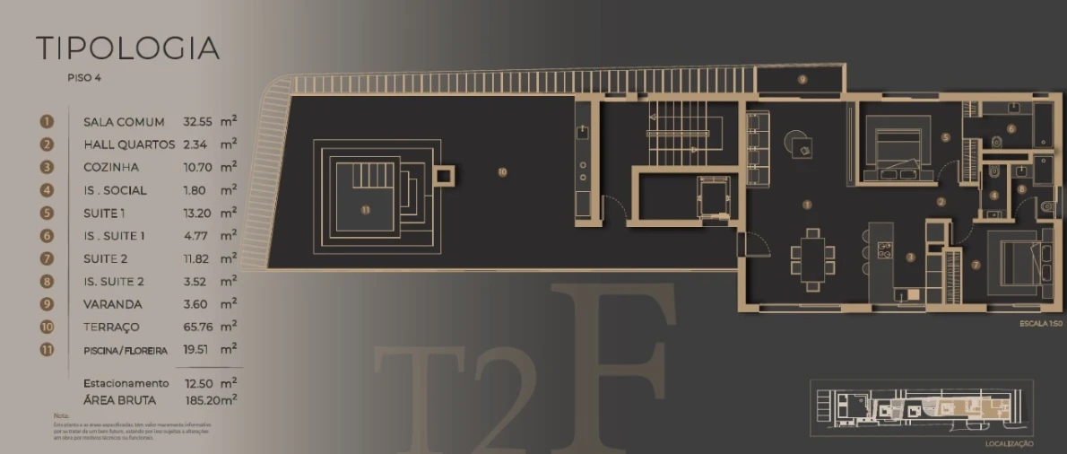 Apartamento T2 para Venda em São Martinho Planta 1