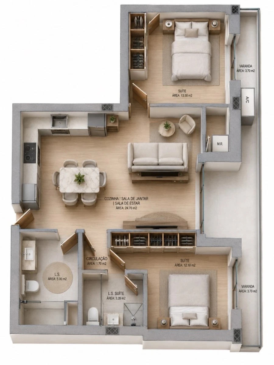 Apartamento T2 para Venda em Oliveira do Douro Planta 1